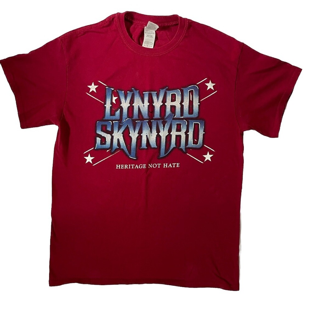 Lynyrd Skynyrd T-shirt 2018 Farewell Tour Heritage Not Hate Mens Size Medium Red